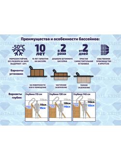 Деревянный морозоустойчивый бассейн "Киренга" 465 х 370 х 145 см Кристалл