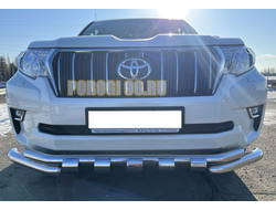 Защита переднего бампера (G) d76/60 для Toyota Land Cruiser Prado 150 (2017-)