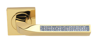 Дверные ручки Morelli Luxury BRILLIANCE HBB/SAPHIRE RVD Цвет - Золото с кристаллами сапфира