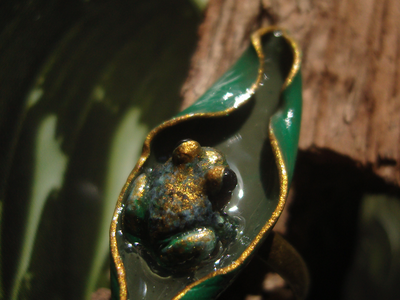 "После дождя", необычное кольцо с тропической лягушкой