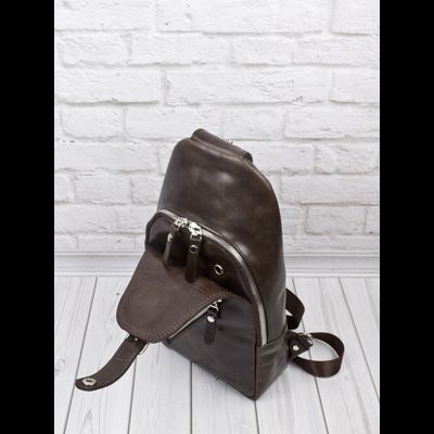 Кожаный кросс-боди рюкзак Crespino brown (арт. 
3106-52)