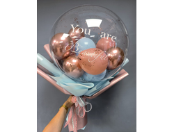 Шар  бабблс в букете " You are beautiful"