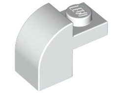 Slope, Curved 2 x 1 x 1 1/3 with Recessed Stud, White (6091 / 609101 / 6285777)