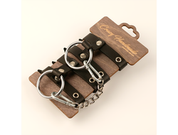 CH-1071  Однослойные наручники из двух ремешков Crazy Handmade