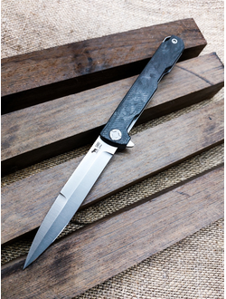 Складной нож Single EVO. Клинок копье. Сталь ELMAX, ХАОТИЧНЫЙ КАРБОН