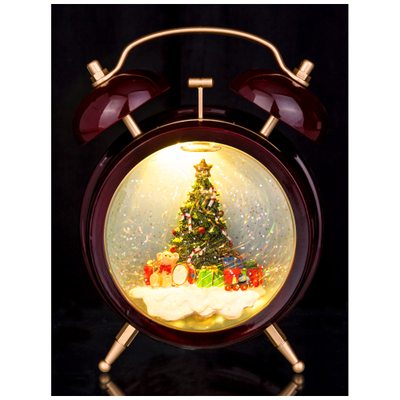 Будильник музыкальный с Елью в шаре со светом, 6,5*14*18 СМ