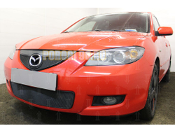 Защита радиатора Mazda 3 2006-2009 (седан) black верх