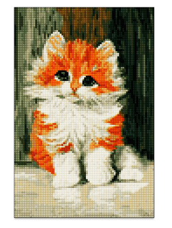 Алмазная мозаика Anya Рыжий котёнок-20х30см.