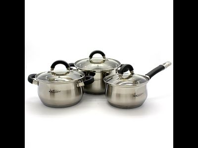 Набор кастрюль Катунь 6пр Ирида (ковш 1.9л/2.9л/3,9л)