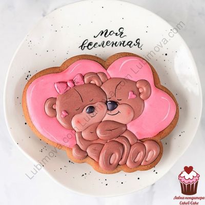 Трафарет+форма «Влюбленные мишки»