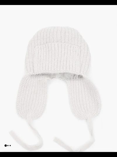 Вязанная шапка-ушанка на подкладке