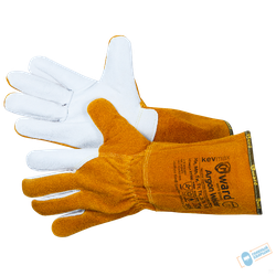 Краги спилковые (оранжевые) ладонь с белой кожей GWARD Argon Welder (300)
