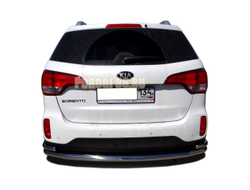 Защита заднего бампера угловая большая d60/42 для Kia Sorento (2013-2020)