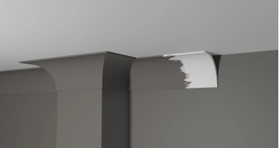 Потолочный плинтус DECOR-DIZAYN DD46, из дюрополимера, под покраску, ударопрочный