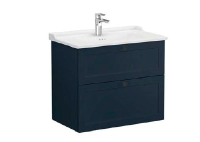 Модуль с классической раковиной, Vitra Root Classic, 80 см, 2 ящика, матовый темно-синий, 68874