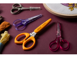 Ножницы "Gamma" ROS-02 для рукоделия в блистере 100 мм розовые