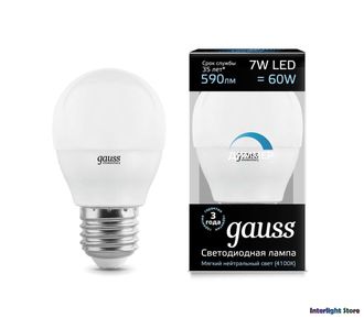 Gauss LED Globe 7w 840 DIM E27