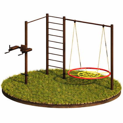 Спортивный комплекс 5 в 1 - Лестница, Турник, Брусья, Пресс, Подвес для качелей (UK-070)