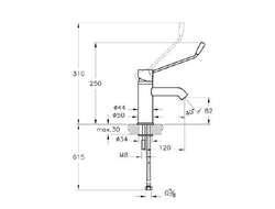 Смеситель  для раковины VitrA AquaMed (для людей с ограниченными физическими возможностями), A42312WSA