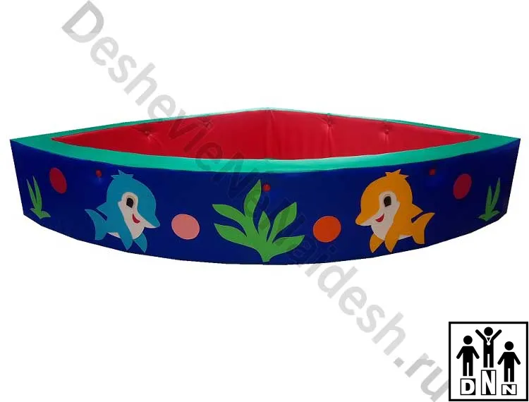 Сухой бассейн угловой Кит синий