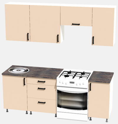 Кухня Эконом 1,5 метра (1100х400) Цвет: Фон бежевый/Фон бежевый