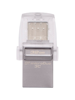 Флеш-память Kingston microDuo 3C, 64Gb, USB 3.1 G1, Type-C, с, DTDUO3C/64GB