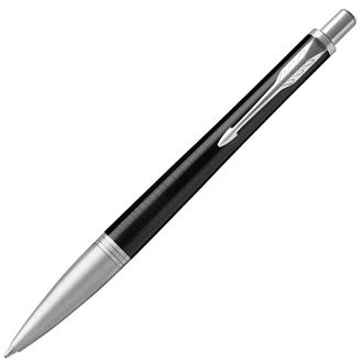 Ручка подарочная шариковая PARKER "Urban Premium Ebony Metal CT", черный глянцевый лак, хромированные детали, синяя, 1931615