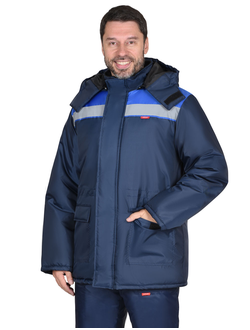 Куртка БРИГАДИР темно-синяя с васильковым и СОП