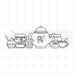 штамп чайная посуда