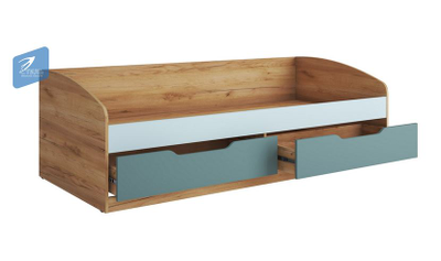 Кровать с ящиками КР-002 РИЧ Мята/Сумеречный голубой (Стиль)