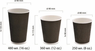 Крышка для стакана 350мл с пит. (черная), 90мм