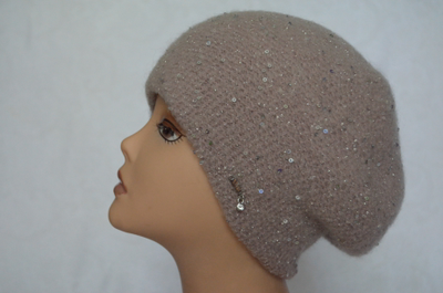 Женский берет розовый с пайетками Vizio Италия 6454