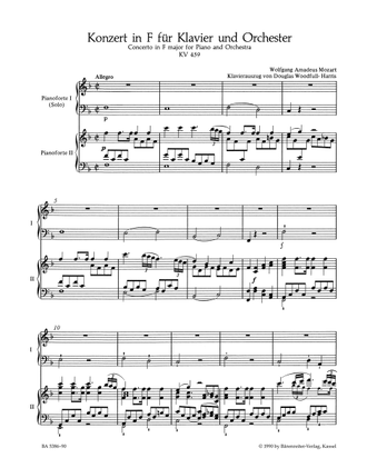 Моцарт. Концерт для фортепиано с оркестром №19 F-dur KV 459. Клавир