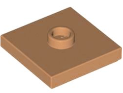 Plate, Modified 2 x 2 with Groove and 1 Stud in Center (Jumper), Medium Nougat (87580 / 6102994)