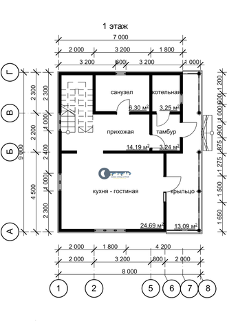 ДЖ-08 ГАБАРИТНЫЕ РАЗМЕРЫ: (9Х8М) 1,5 ЭТАЖА, ОБЩАЯ ПЛОЩАДЬ: 144М²