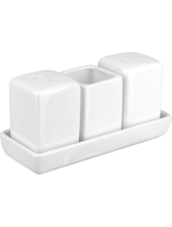 Набор для специй 3 предмета на подставке, фарфор, H=67