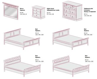 Размеры элементов спальни