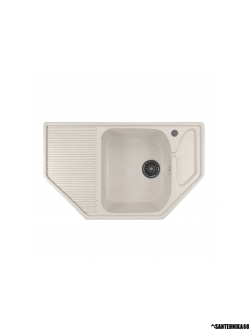 Мойка из искусственного мрамора MIXLINE ML-GM24 угловая с крылом 490*780*170мм