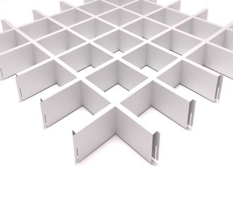 Потолок Грильято ячейка 75х75 цвет Белый 0,4мм