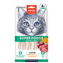 Wanpy Cat (Ванпи кэт) Лакомство для кошек «нежное пюре» из Ягненка со свеклой и куркумой, 70 г