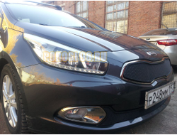 Защита радиатора KIA Ceed II 2012-2015 black верх