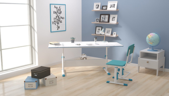 Комплект растущая парта-трансформер Polini kids City D2+стул регулируемый