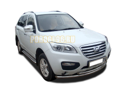 Защита переднего бампера двойная d60/53 для Lifan X60 (2011-2015)