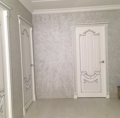 VFD. ALEXANDRIA 3D/  POLAR PS. АЛЕКСАНДРИЯ 3D/ БЕЛАЯ ЭМАЛЬ--ПАТИНА СЕРЕБРО. ПОЛОТНО ГЛУХОЕ