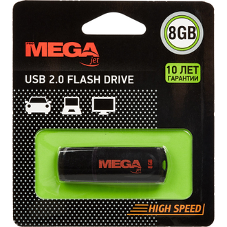 Флеш-память ProMega jet, 8Gb, USB 2.0, черный, PJ-FD-8GB-Black