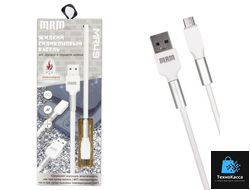 Кабель USB MRM MR49m Micro силиконовый 1000mm (white)  20pcs