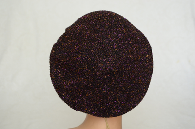 Фиолетовый женский берет вязаный фото