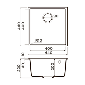 МОЙКА OMOIKIRI  BOSEN 44-U PL (4997007) ПЛАТИНА