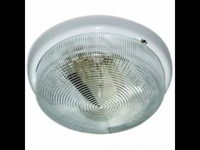 Светильник Рондо НБО-05-100-001 наст. 100W E27 IP44 d240 стекло прозр. корп пласт бел (уп.4шт) раунд (РБ)