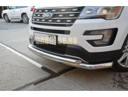 Защита переднего бампера двойная d76/60 для Ford Explorer 2017-